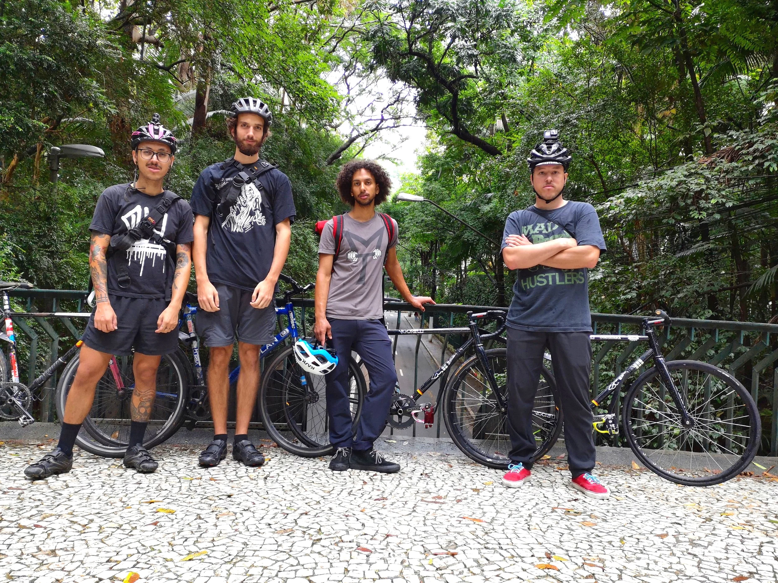 A couple of Sao Paulo’s risk-taking cyclists.