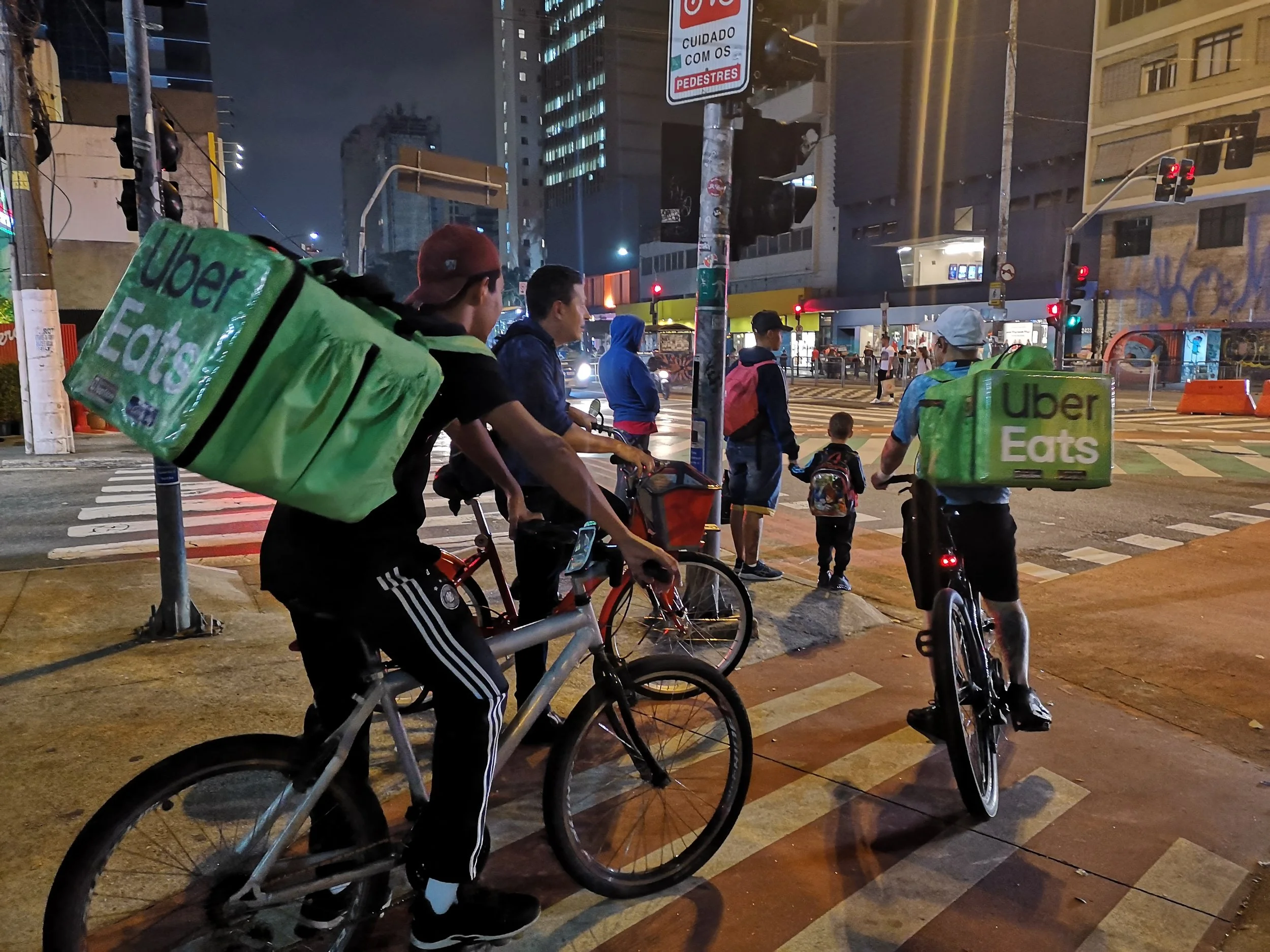 Also deliveries by bike are not unusual anymore.