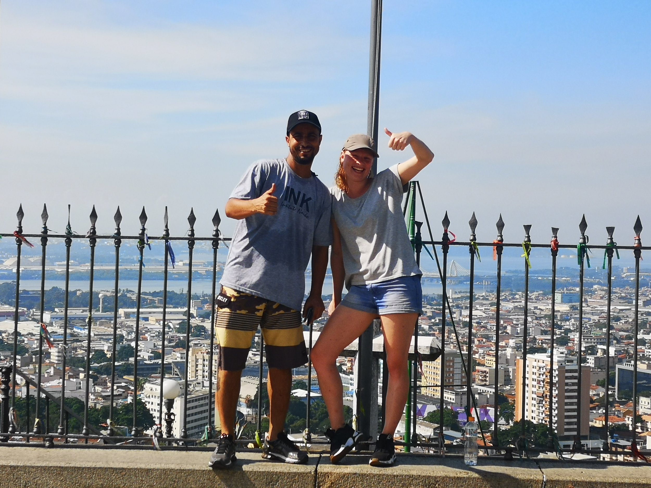 Marijne with former project coordinator and tour guide Fabio at Basilica da Penha.