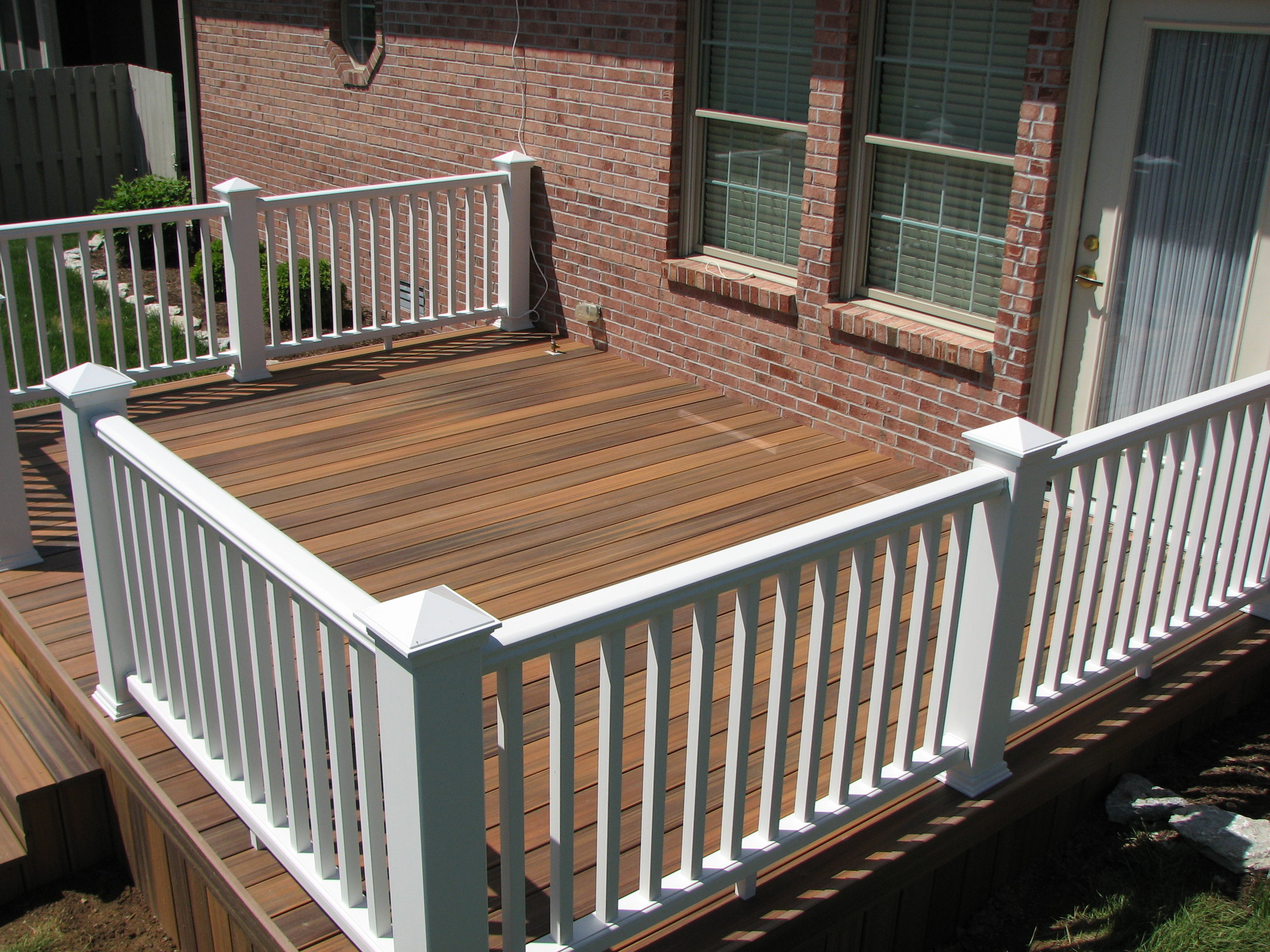 White wooden deck
