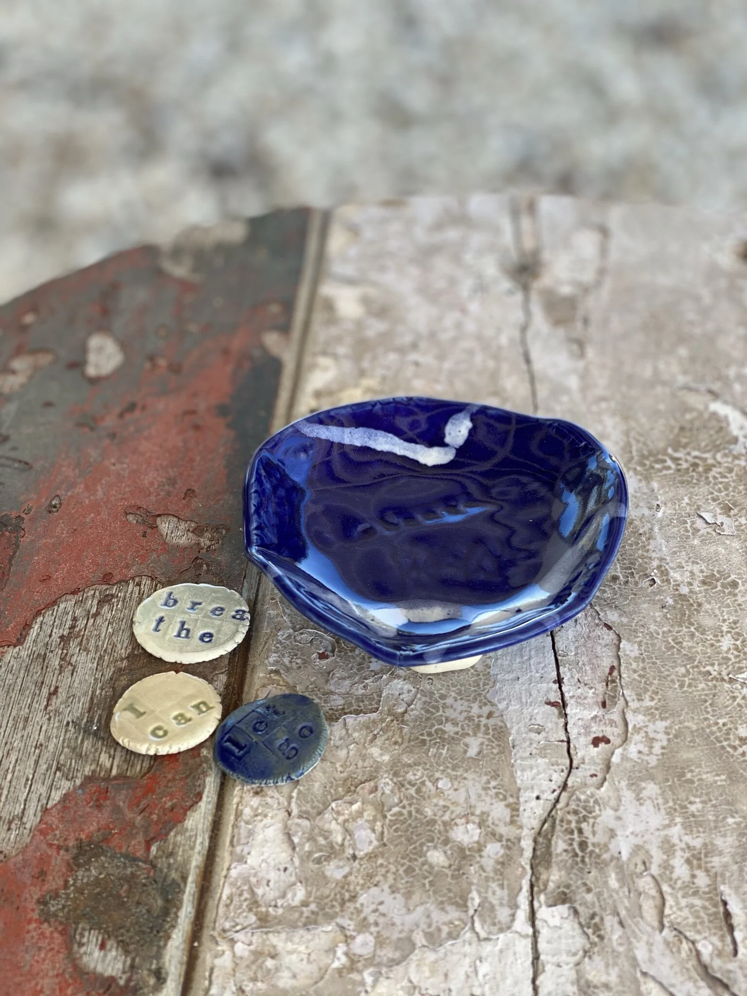 4” Deep Blue  Bowl 4 Change with coins. $38 (free shipping in US). Buy Here