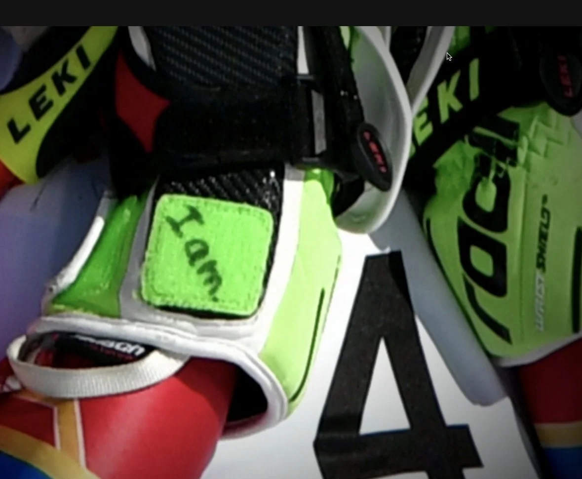 What Olympic Gold medalist Mikaela Shiffrin writes on her glove before a race...