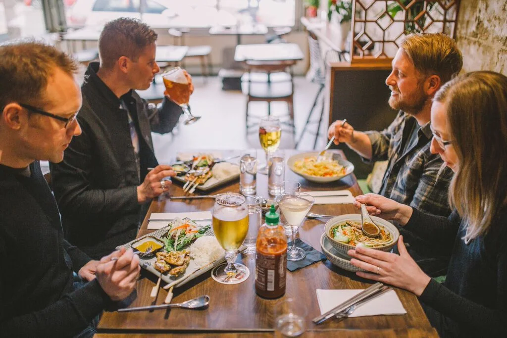 Ummm...there would not be this many people at my date night, but this photo by David Stobbe catches the vibe at The Odd Couple.