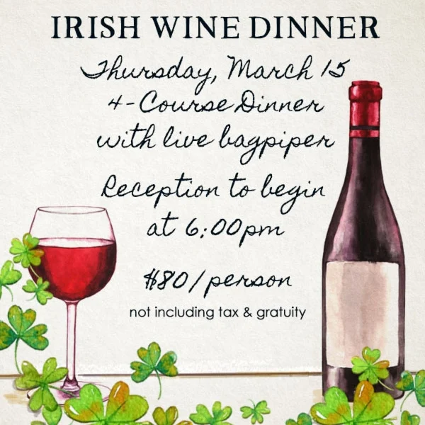 Irish Wine Dinner