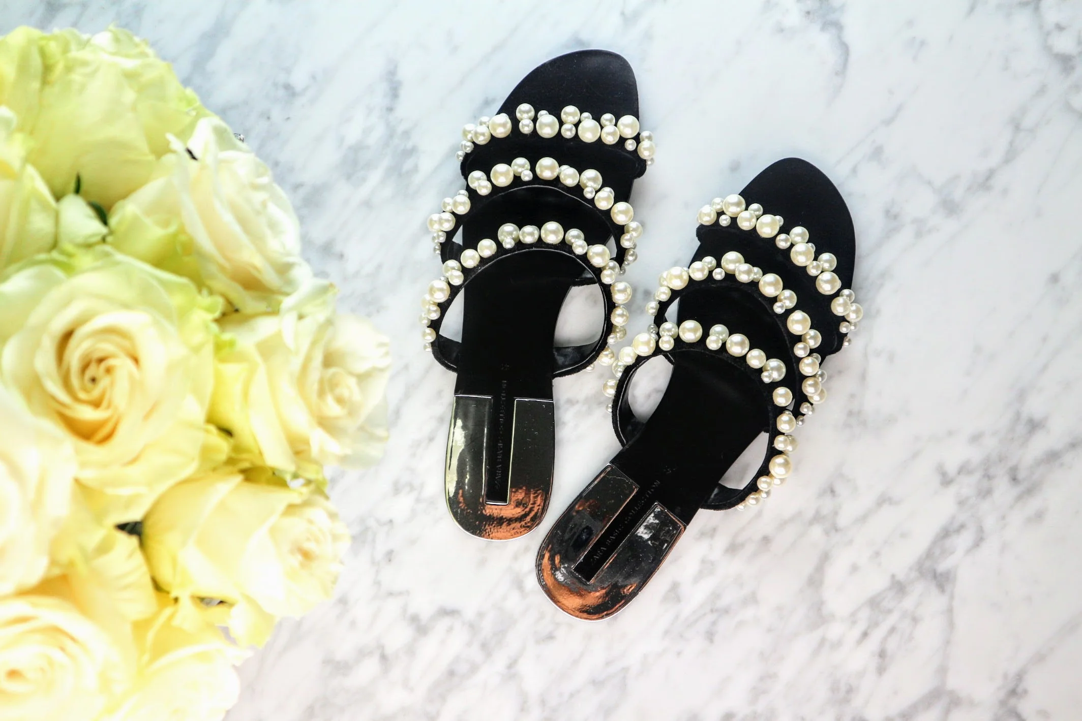 Current Obsession | ZARA | Pearly Strappy Sandals