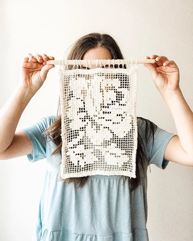 Introducing October’s Monthly weaving project. You can learn exactly how to create this piece (and other patterns) by going to the link in my profile and clicking on Monthly Weaving Series!
Two words: Lace Weaving.
Did you know that was a thing? Creating intricate, gossamer designs has been a classical weaving technique, practiced for ages. There are absolutely no online tutorials about how to actually do it though... believe me! That’s why it’s taken until October for me to release this class, even though I’ve been planning it since April! It’s taken so much trial-and-error, practicing samples. I even filmed part of the class doing it a wrong way, before I stopped and kept practicing until it finally clicked. 
There is so much you can do with lace weaving. I went the traditional route - white on white - but you could use black to pop on a white wall, or even lots of different colors! I’m spilling the beans on all the secrets of lace weaving, and invite you to join us this month.
Head to the link in my profile for more info!
XO
Lindsey
.
. .
.
.
.
.
#tapestry #handmade #art #wovenwallhanging #wallhanging #weaving #woven #homedecor #textiles #makersgonnamake #weaverfever #monthlyweavingseries #textiledesign #interiordesign #weaversofinstagram #handwoven #wool #love #wallart #etsy #textileart #fiberartist #makersmovement #loom #fashion #yarn #weavingloom #weaver #fiberart #weave