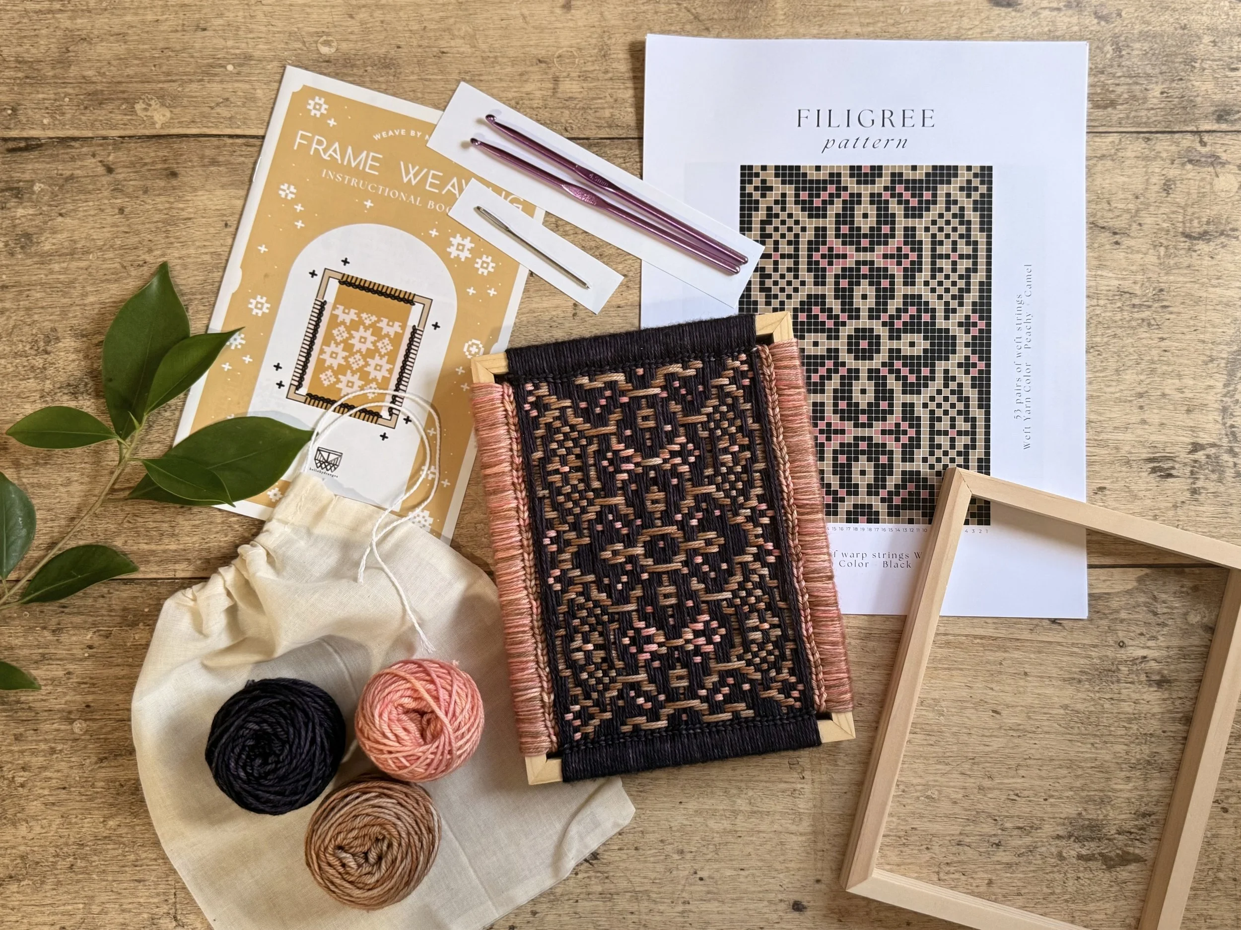 Filigree: Weave by Number. Frame Weaving Kit. Supplies + Instructions.
