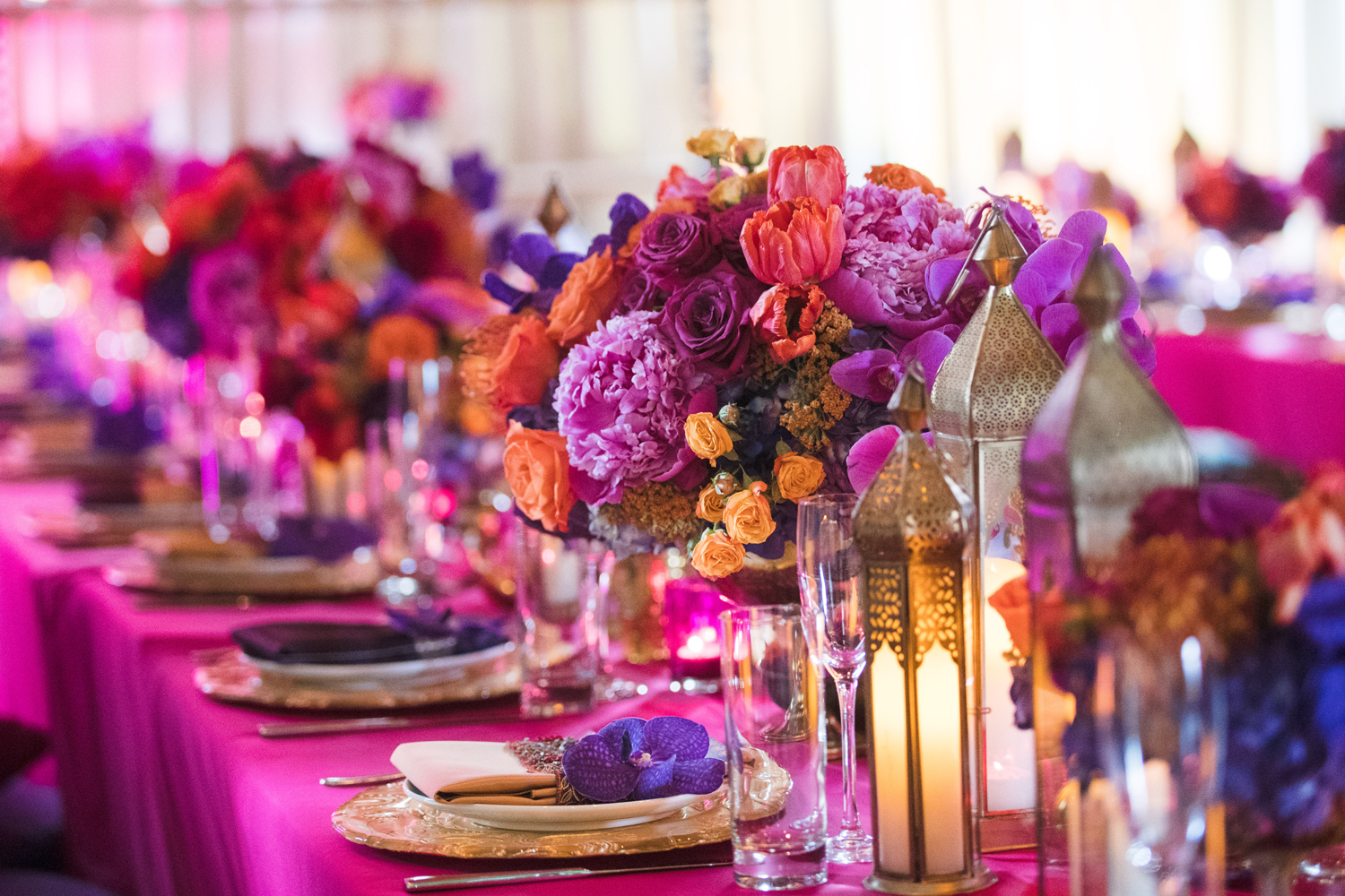 Moroccan Inspired Baby Shower Party bright colorful florals filled the tables.jpg