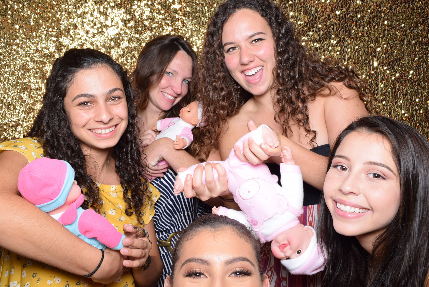 Moroccan Inspired Baby Shower Party silly guests having fun with baby props.jpg