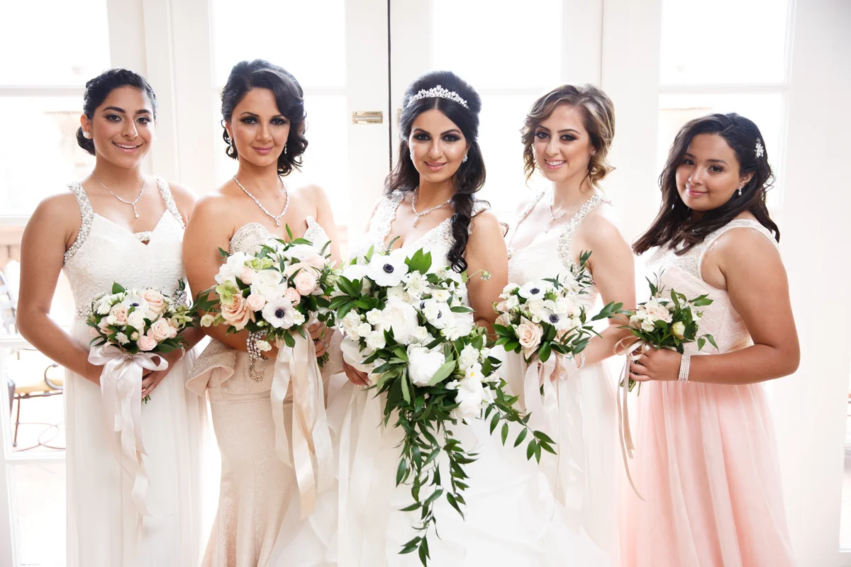 Elegant Pasadena Wedding to Make You Swoon bride and her bridesmaids.jpg