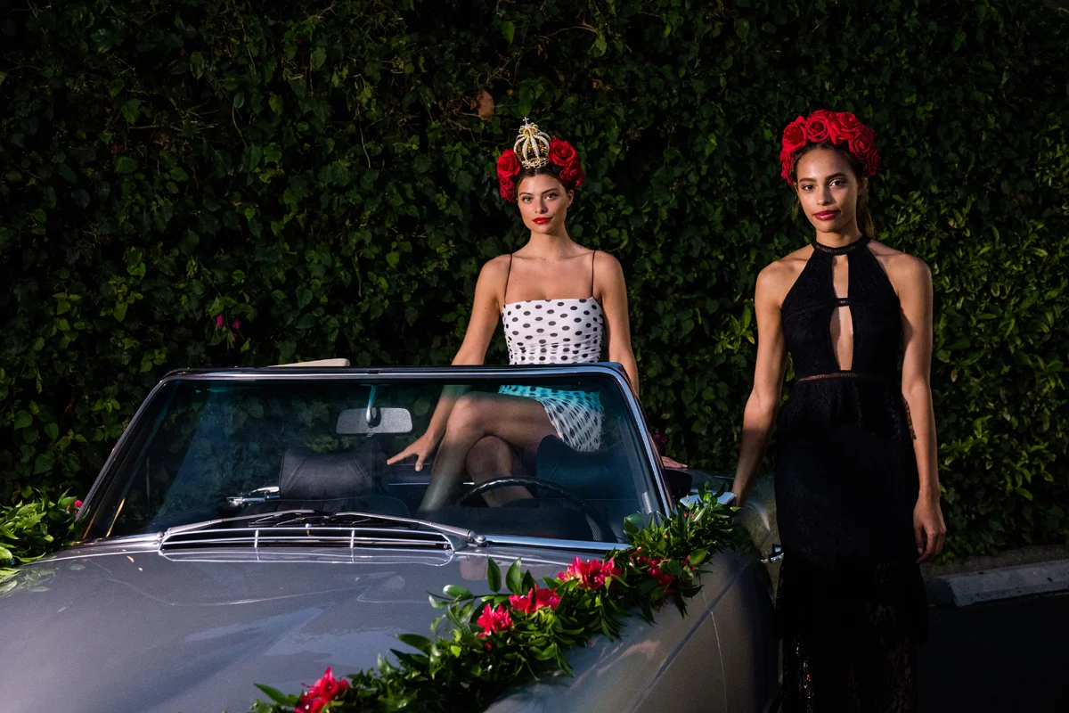 PrettyLittleThing PLT X Olivia Culpo Collection Celebrity Launch Party models in Mercedes.jpg