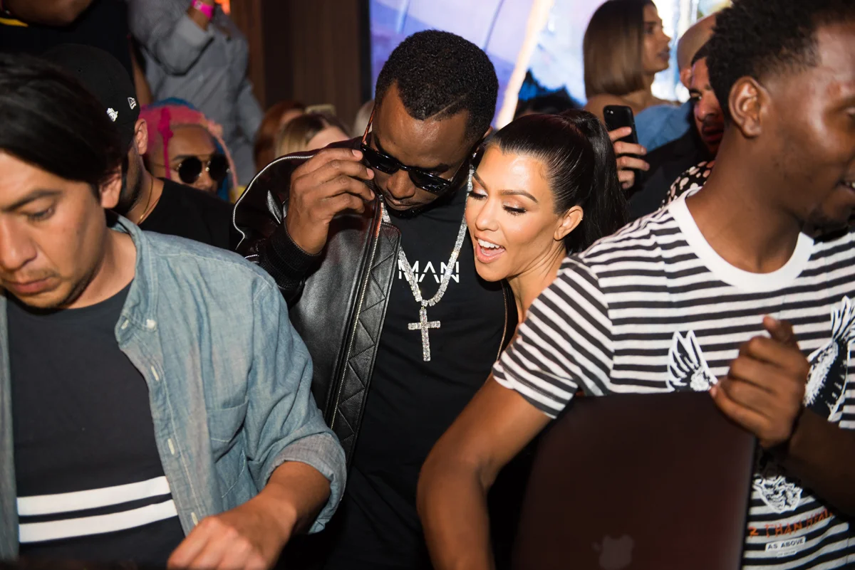 PrettyLittleThing PLT X Kourtney Kardashian Collection Celebrity Launch Party P Diddy and Kourtney.jpg