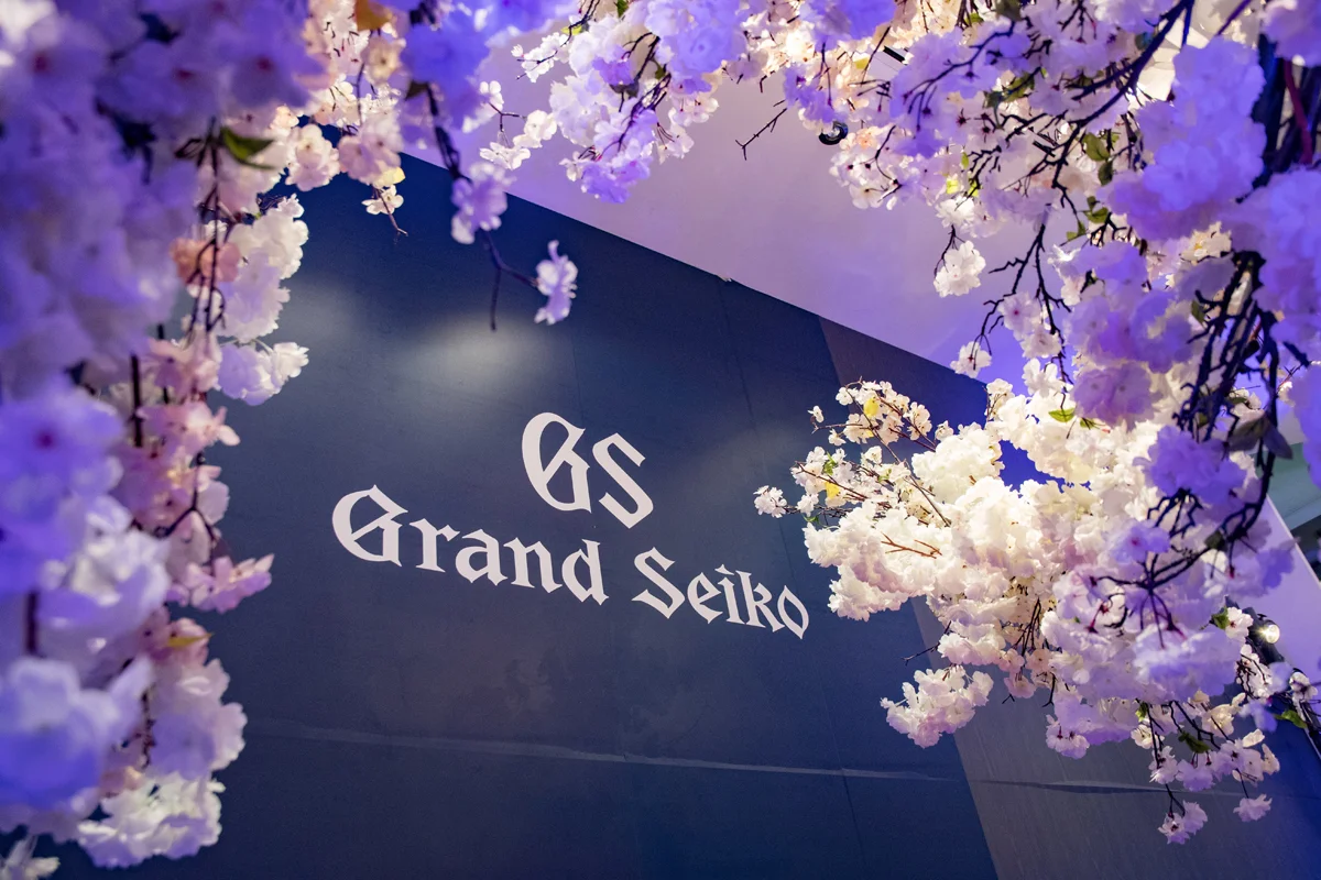 Grand Seiko Boutique Grand Affair Beverly Hills Store Opening Logo in the midst of cherry blossoms.jpg