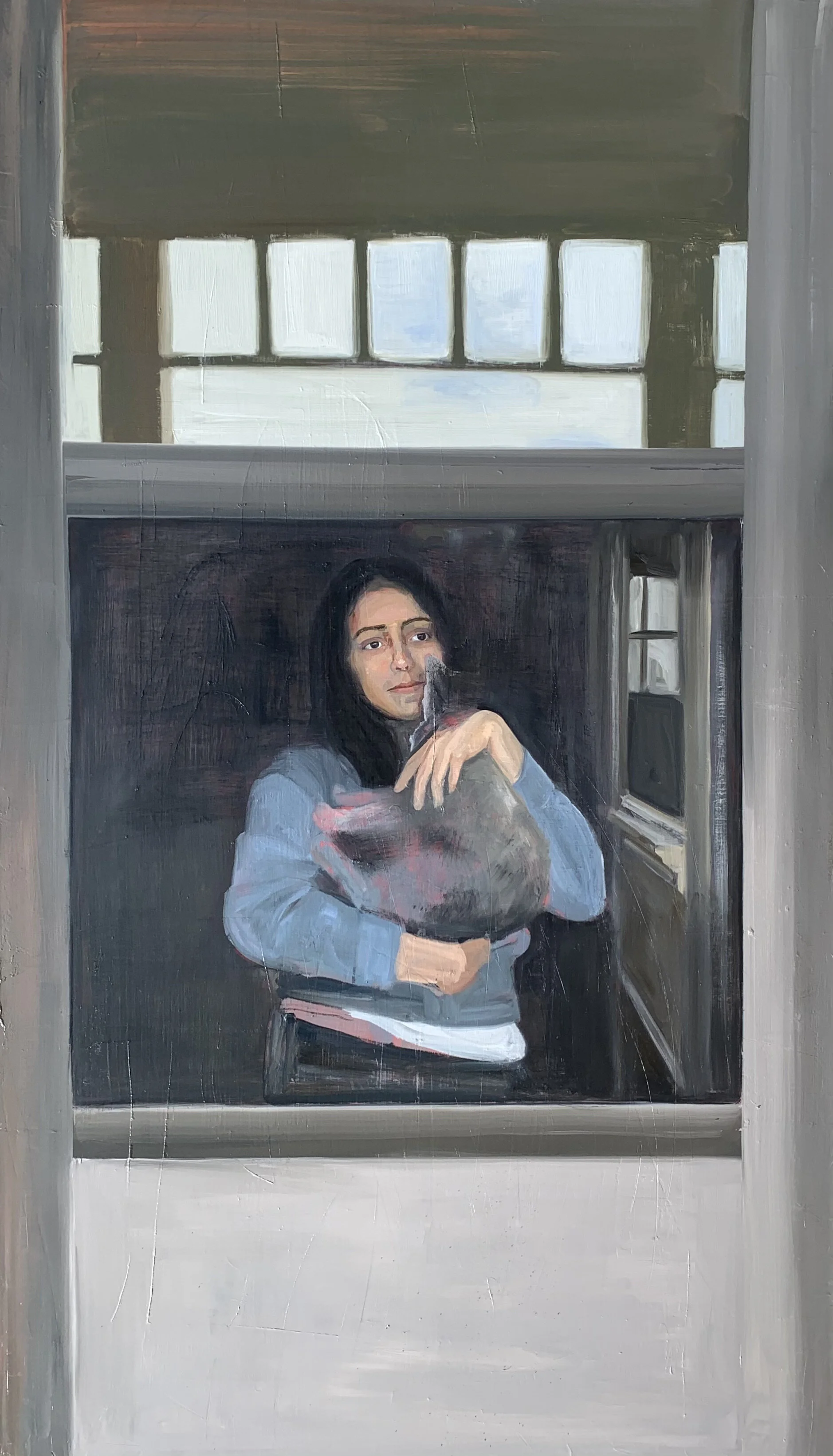 'Divya In Doorway'
oil on canvas, 84 x 48 inches, 2021
