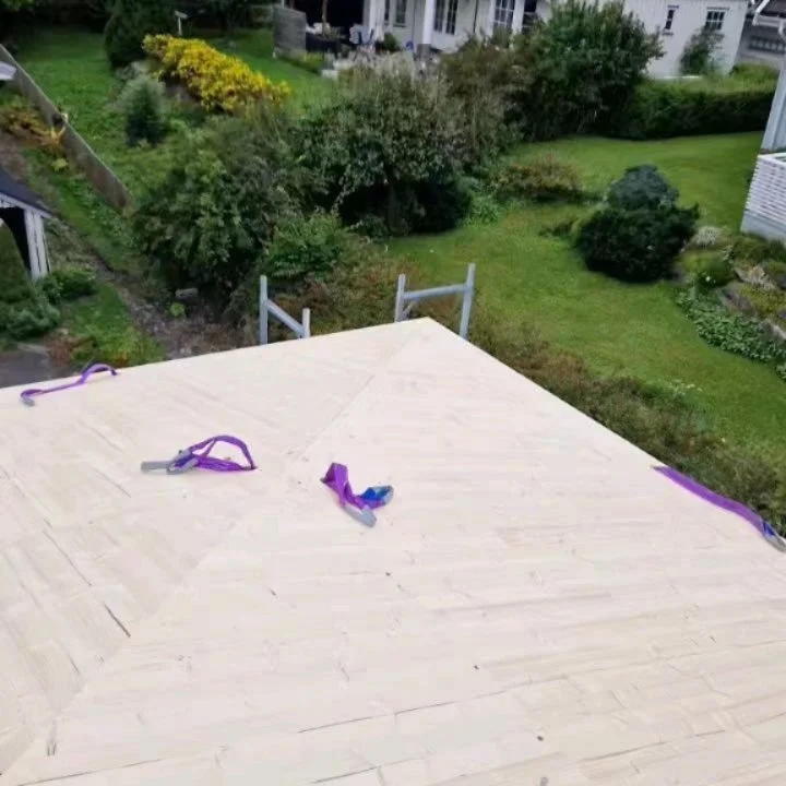 [ Einebustad Jar ] 

Enda eit av &aring;rets prosjekt. 
Eit kompleks og utfordrande hus, men alt stemte perfekt, og montasja tok berre 4 dagar for hus og garasje.

Ein morosam detalj her er det pyramideforma taket. N&aring;r alt stemmer p&aring; mili