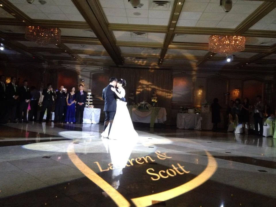 MONOGRAM PROJECTION Personalize your special day with our custom monograms and gobo projection. We offer samples to help you choose.