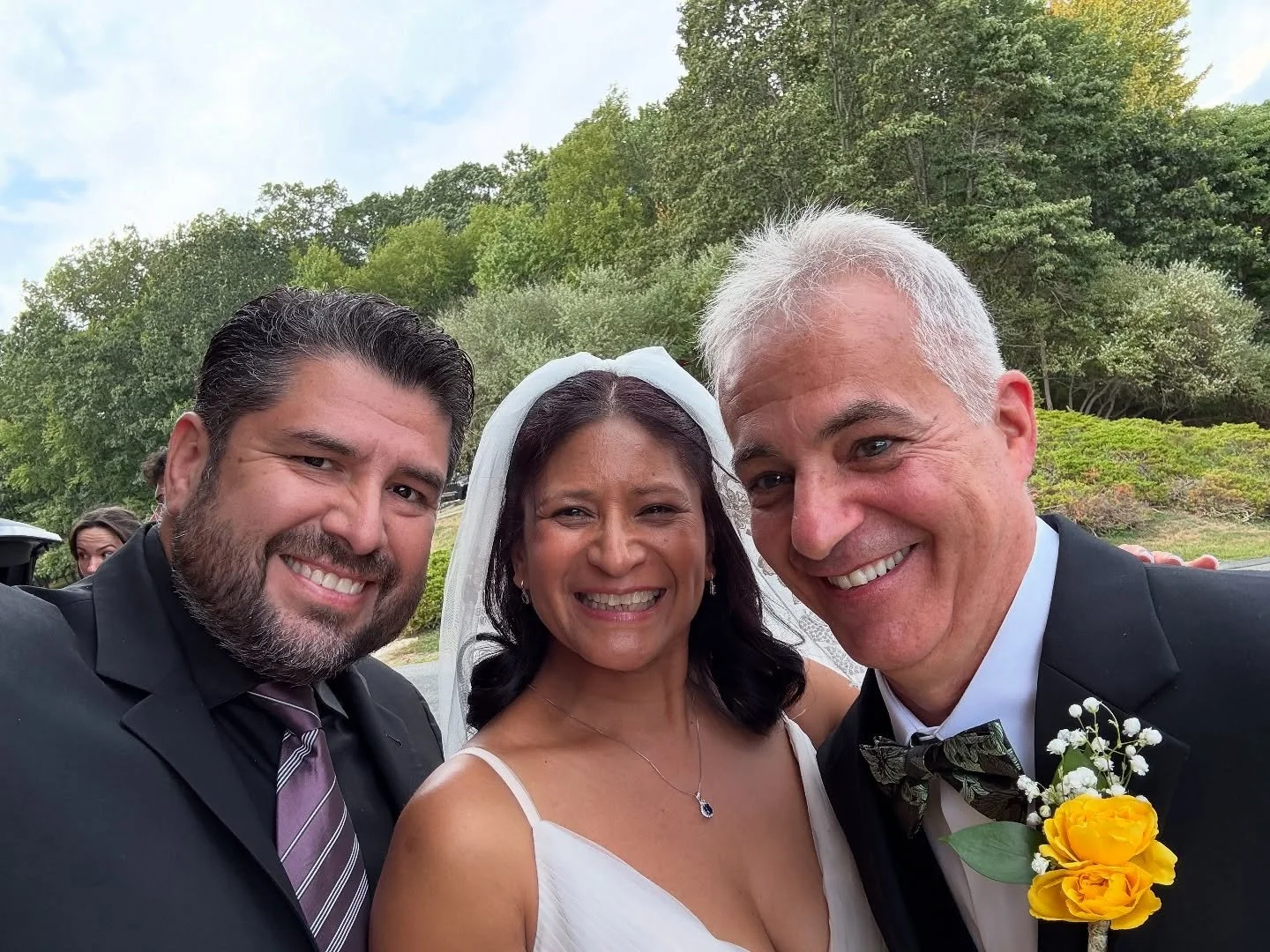 Quick selfie with our bride and groom, Maria & Thomas, and MC J Steve! 🎉💍 Such an amazing day celebrating their love—thank you for having us be a part of it. ❤️✨ #WeddingDay #CeremonyDJ #WeddingDJ #SGProductions