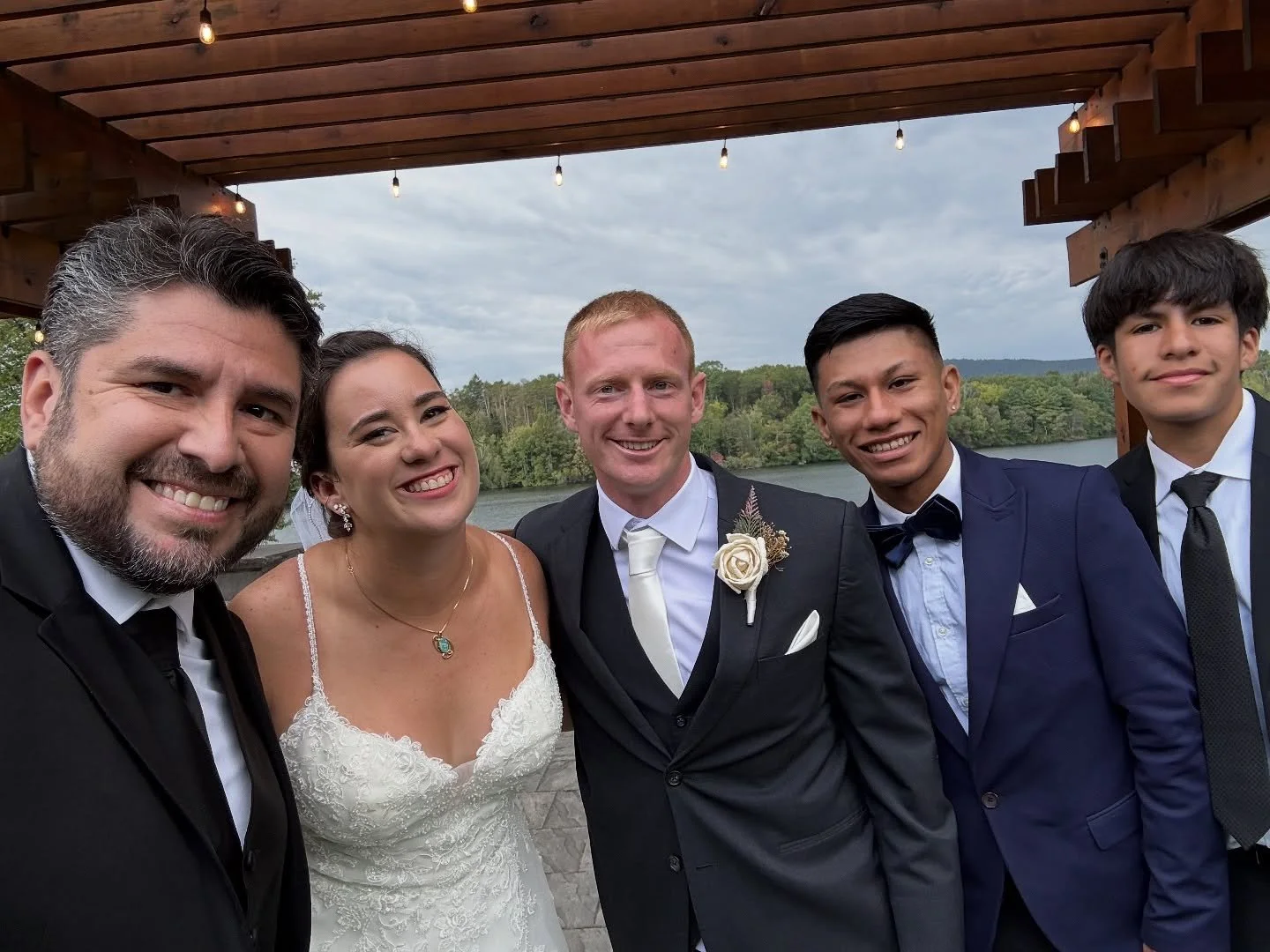 Selfie time 🎉✨ MC Steve, DJ Malik, and Lucas holding it down on the photobooth tonight with the bride & groom, Abby & Brian, at the beautiful Trout Lake Wedding Resort! 💍🌲 Always an honor to bring the fun, music, and memories.
#PoconoWedd