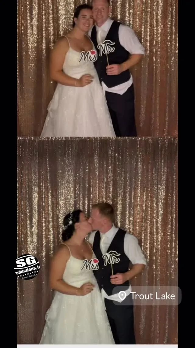 A night full of memories! 🎉✨ Abby & Brian’s wedding at the beautiful Trout Lake Weddings resort was filled with laughter, love, and unforgettable moments. Our SG Productions Photo Booth brought everyone together for fun, smiles, and keepsa
