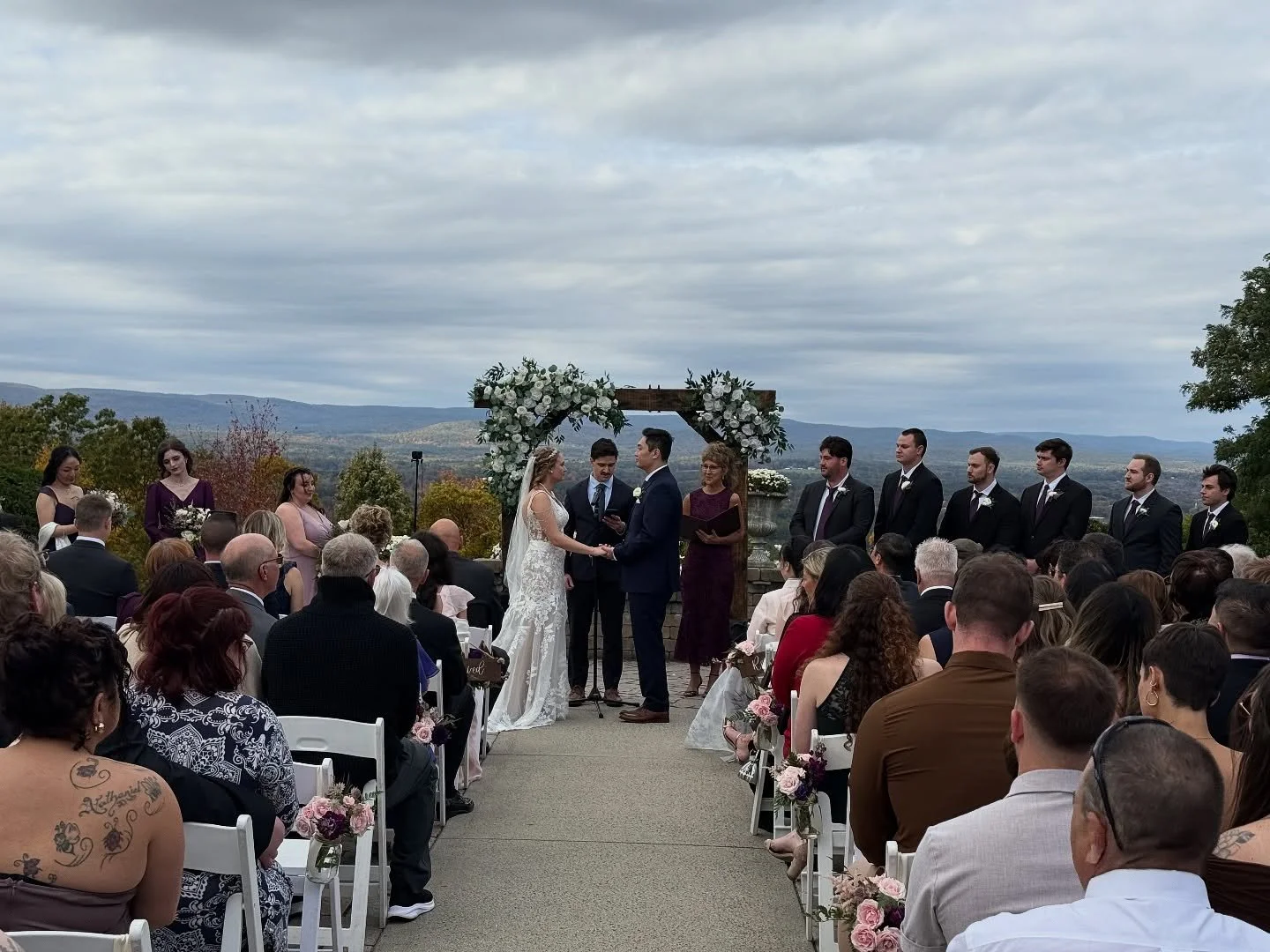 A picture-perfect ceremony for Taylor and Michael at The Log Cabin in Holyoke, Massachusetts 🌲✨
An unforgettable view, a heartfelt &ldquo;I do,&rdquo; and the perfect soundtrack to match.
#CeremonySound #WeddingDJ #MassachusettsWeddings #TravelingDJ