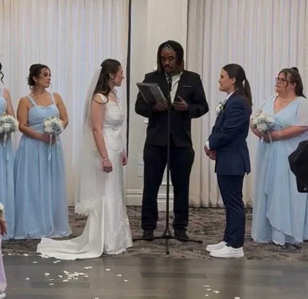 Danielle and Sharon&rsquo;s wedding day was pure magic. 💍✨

A beautiful ceremony&hellip;
a grand entrance with our indoor sparks&hellip;
and dancing on the clouds for their first dance.

Just a little sneak peek &mdash; more to come!

#JustMarried #