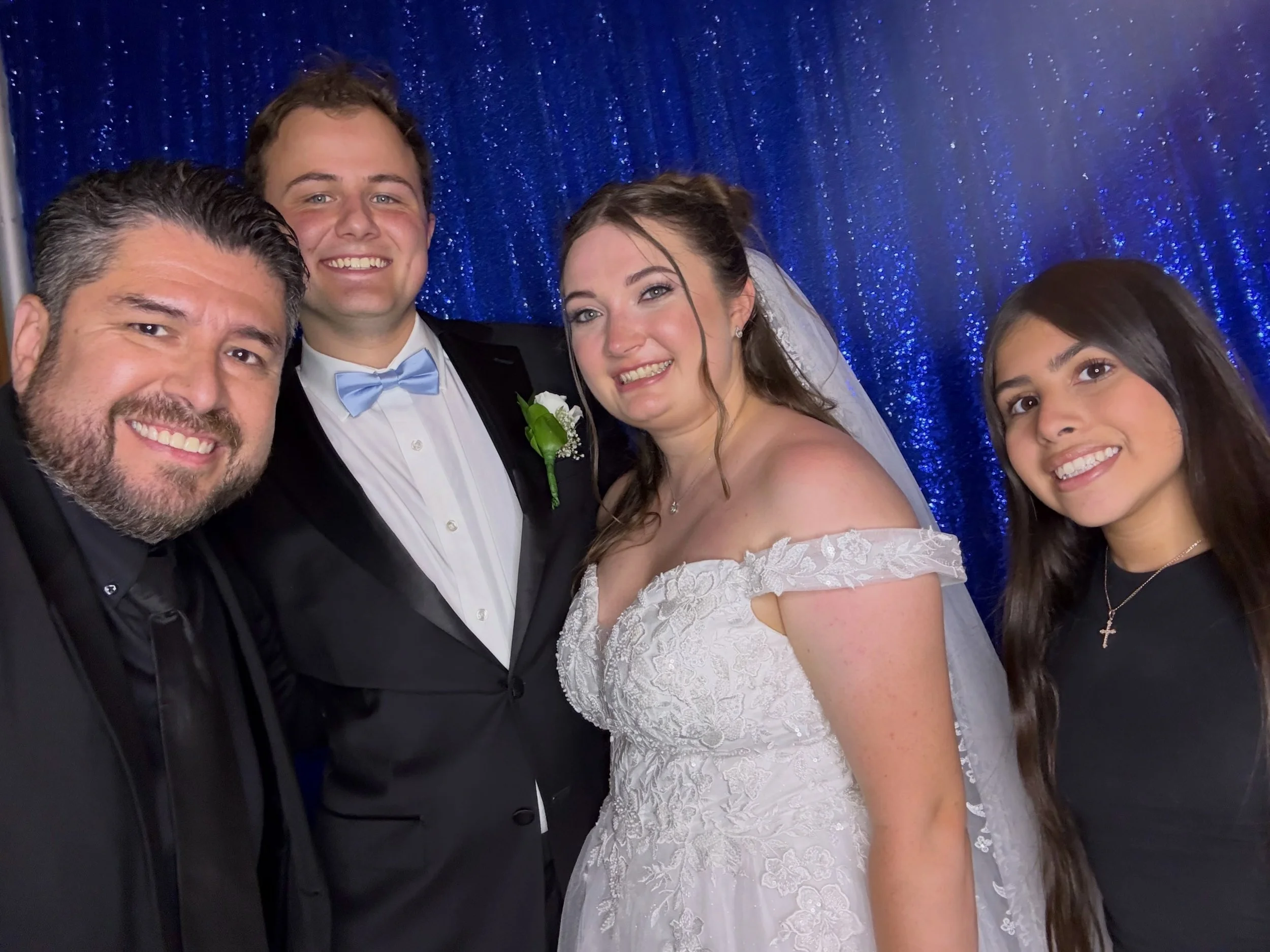 A selfie with DJ Steve, Mia (Photo Booth), and the bride and groom on a great night celebrating with the new Mr. &amp; Mrs.! 🎉❤️

Congratulations to Krissy &amp; James on your wedding day! We loved being part of your celebration and helping create m