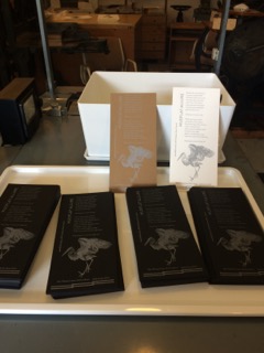 Fine Letterpress Broadsides. Printed by hand on an antique Chandler & Price press.. Edition of 100.