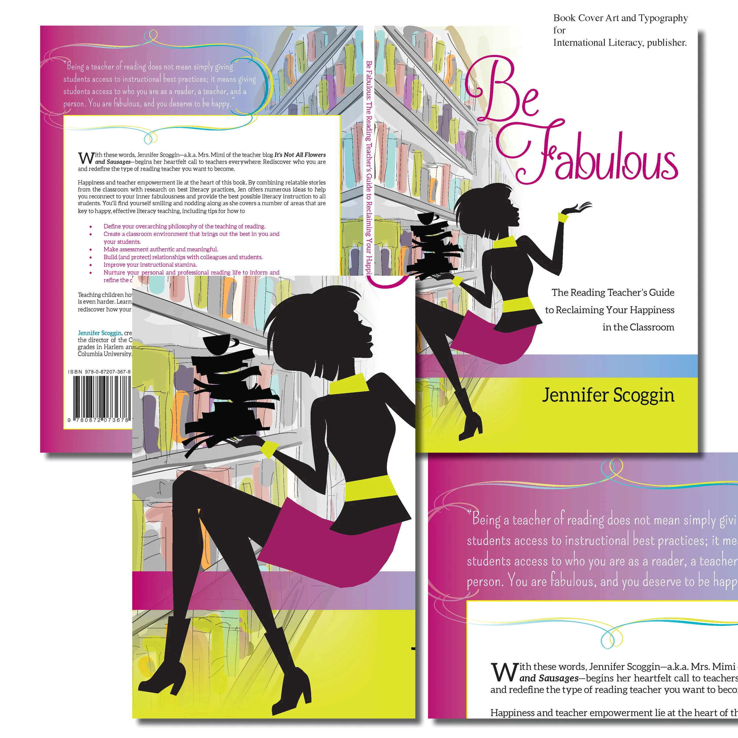 Book cover design, art and typography. International Literacy Association, publisher. Author Jennifer Scoggin.