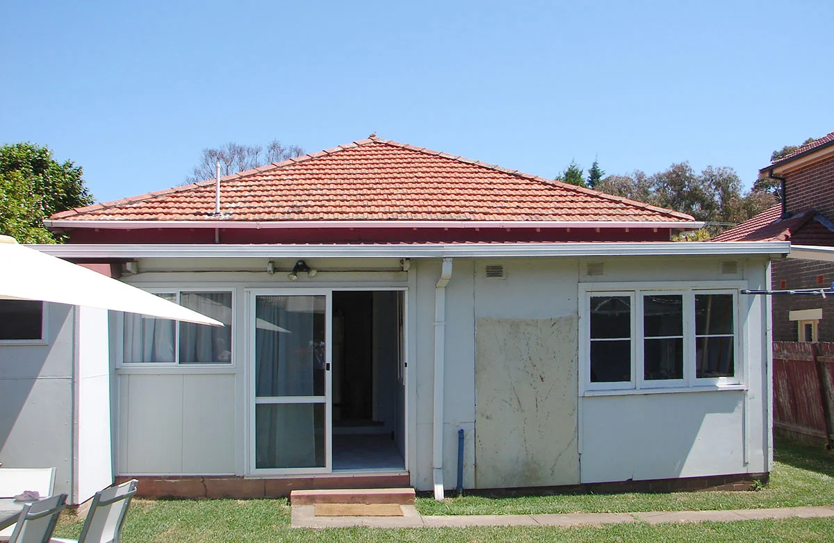 View from rear before alterations and additions