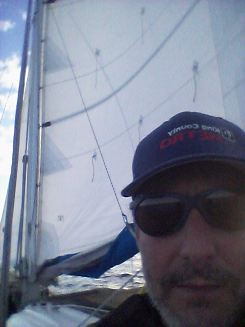 George Kurzman sailing Bella Darya, Straits of Juan de Fuca, September, 2016