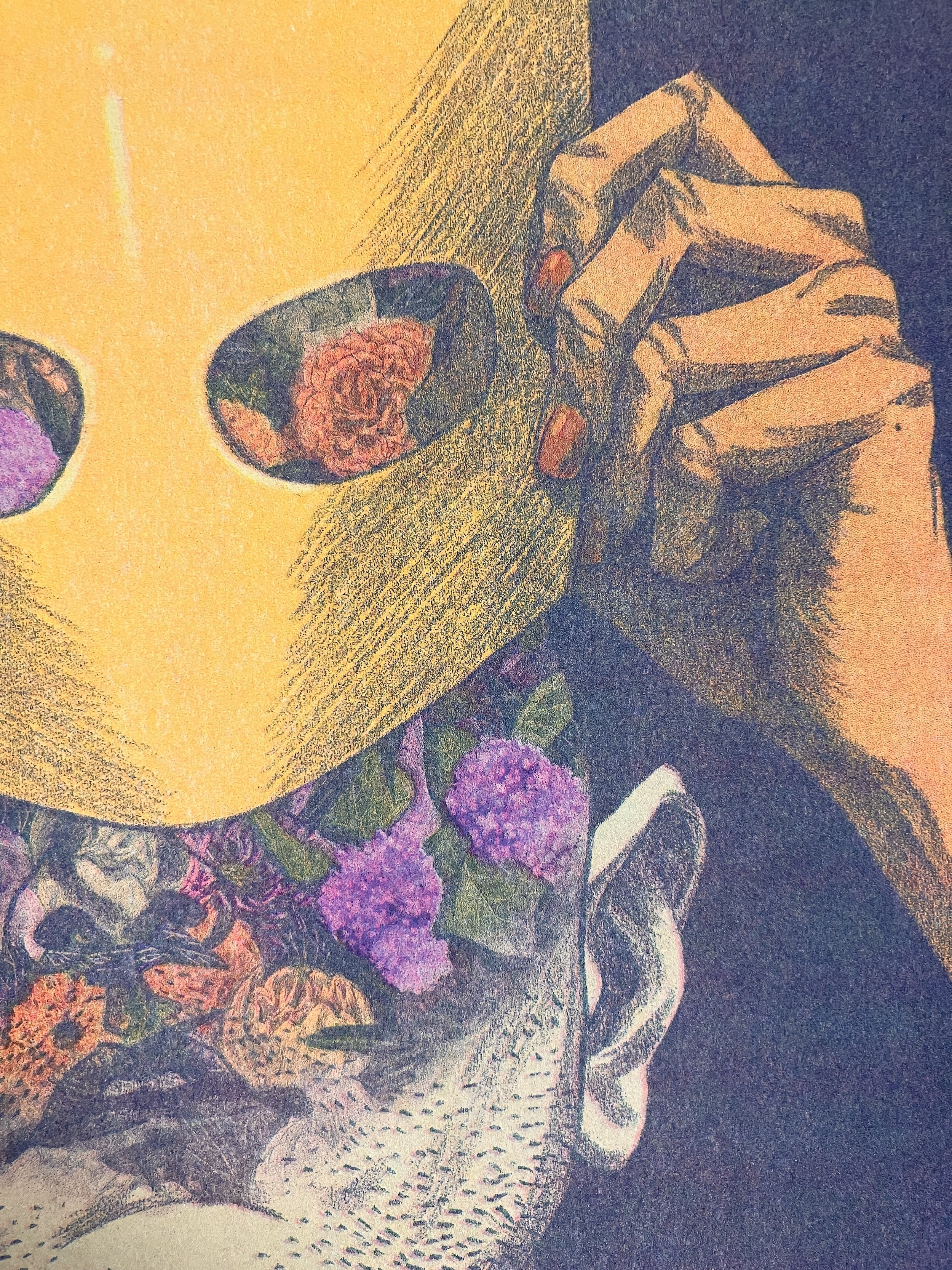 Unmasked Risograph print: blue edition