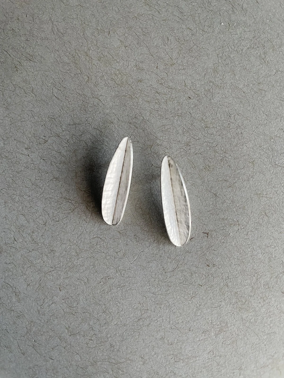 Matte Silver Small Leaf Posts