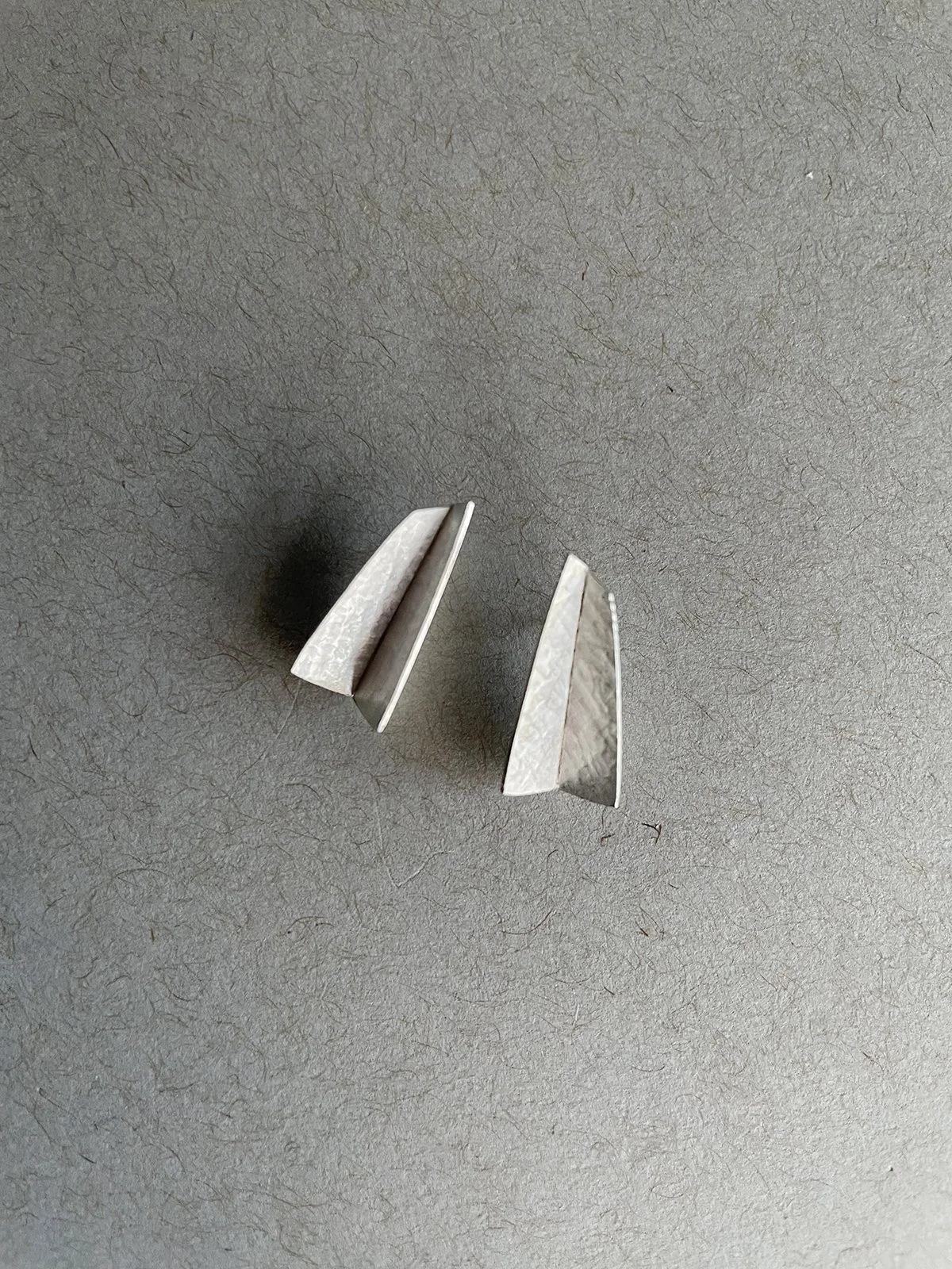 Matte Silver Folded Wedge Posts