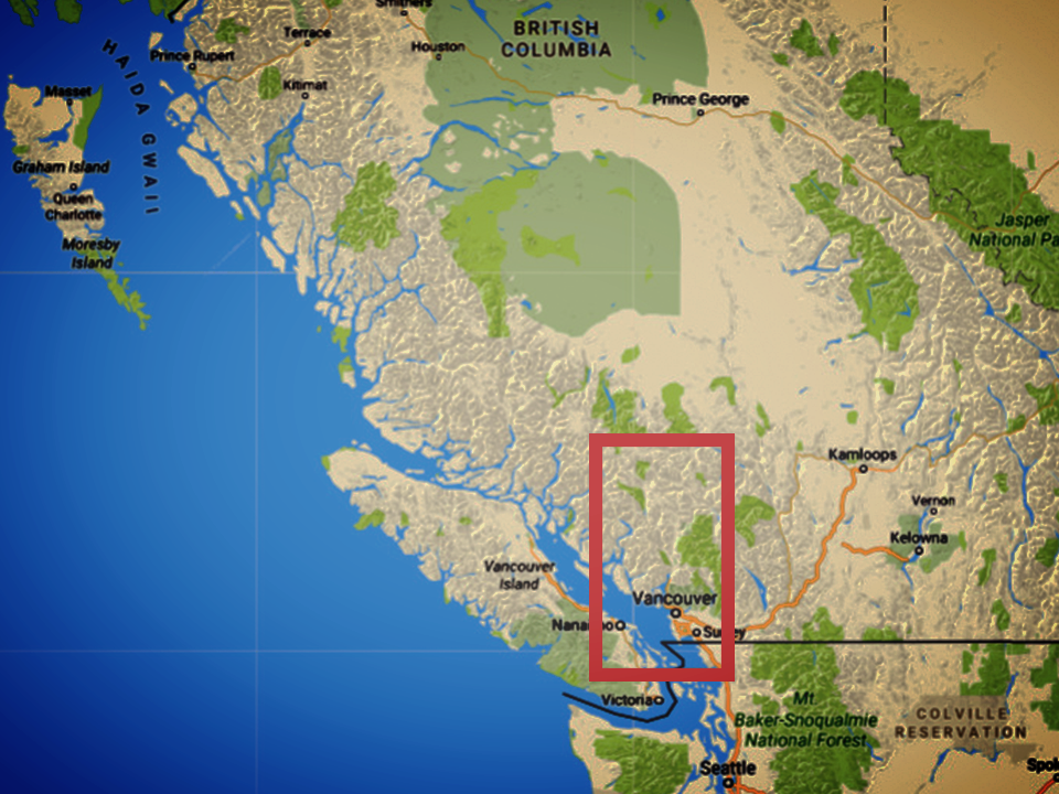 Map Of Howe Sound Bc Location — Howe Sound Biosphere Region Initiative