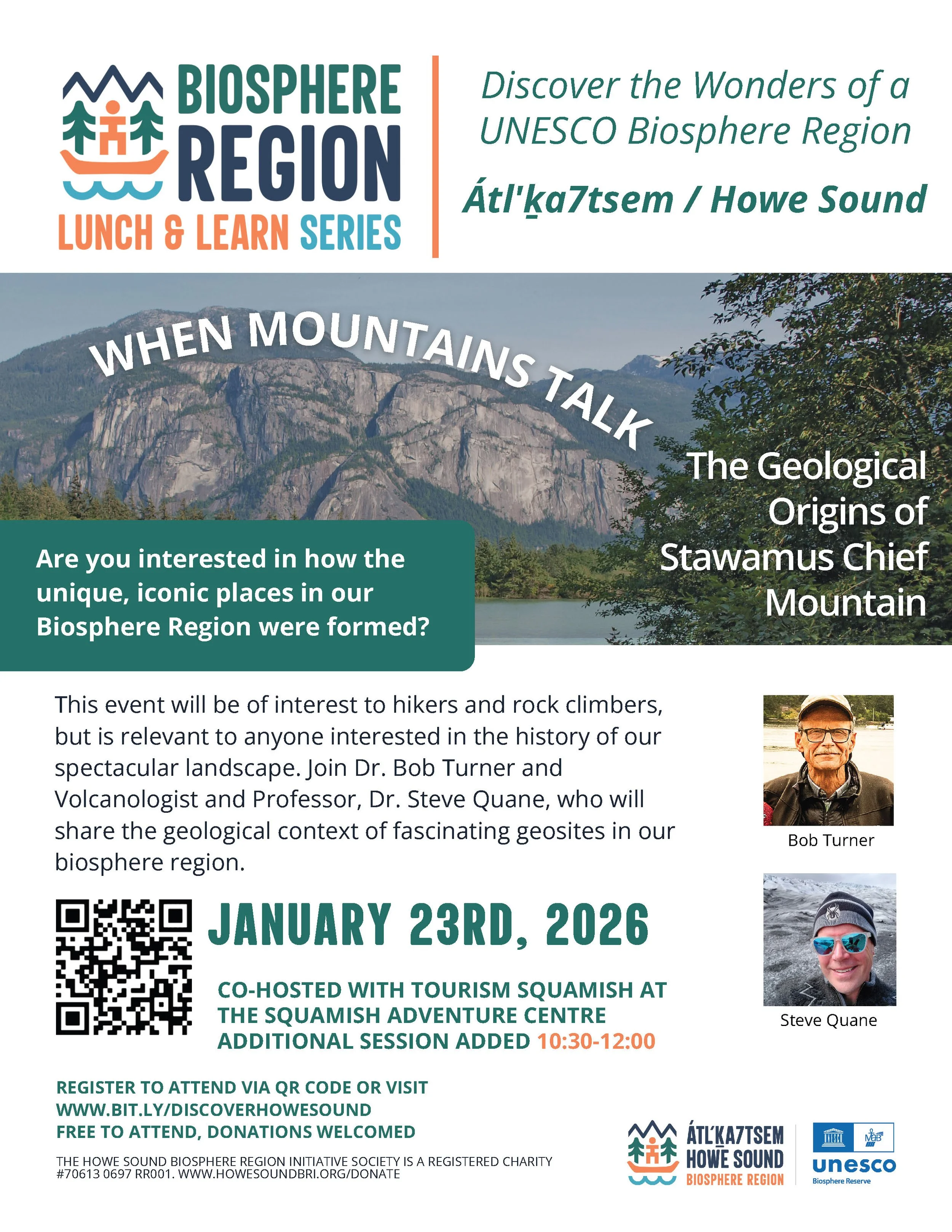 Lunch &amp; Learn Series at the Squamish Adventure Centre                    January 23rd, 2026