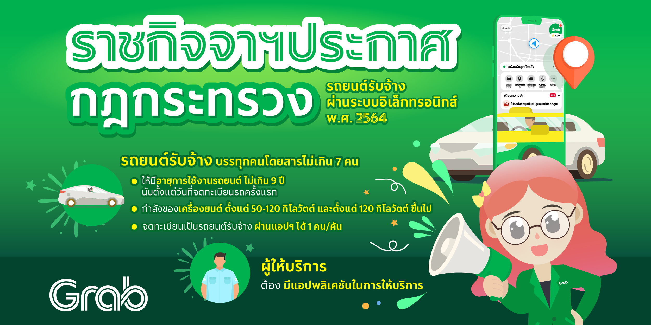 ราชกิจจาฯ ประกาศกฎกระทรวงฯ รถยนต์รับจ้างผ่านระบบอิเล็กทรอนิกส์ พ.ศ.2564
