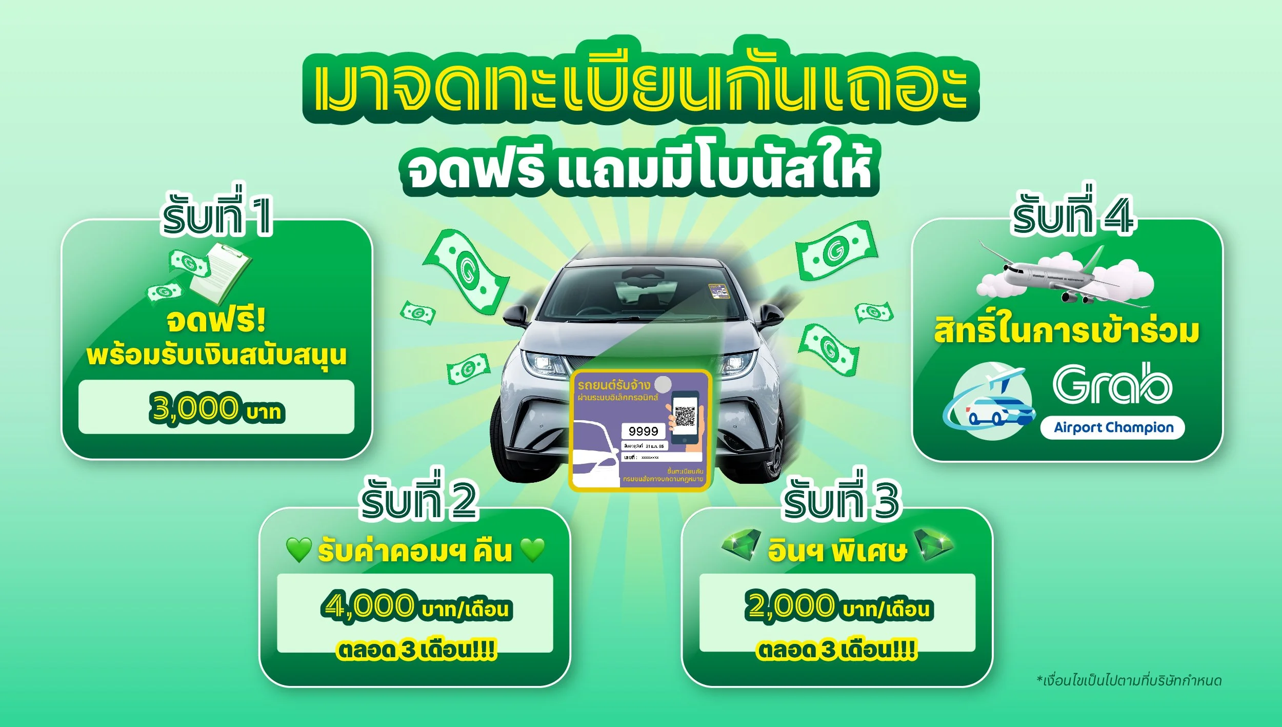 จดรถรับจ้างผ่านแอปฯ ฟรี! จดแล้ว รายได้มากกว่าเดิมถึง 2.5 เท่า พร้อมโบนัสอีกทุกเดือน 🚘📝