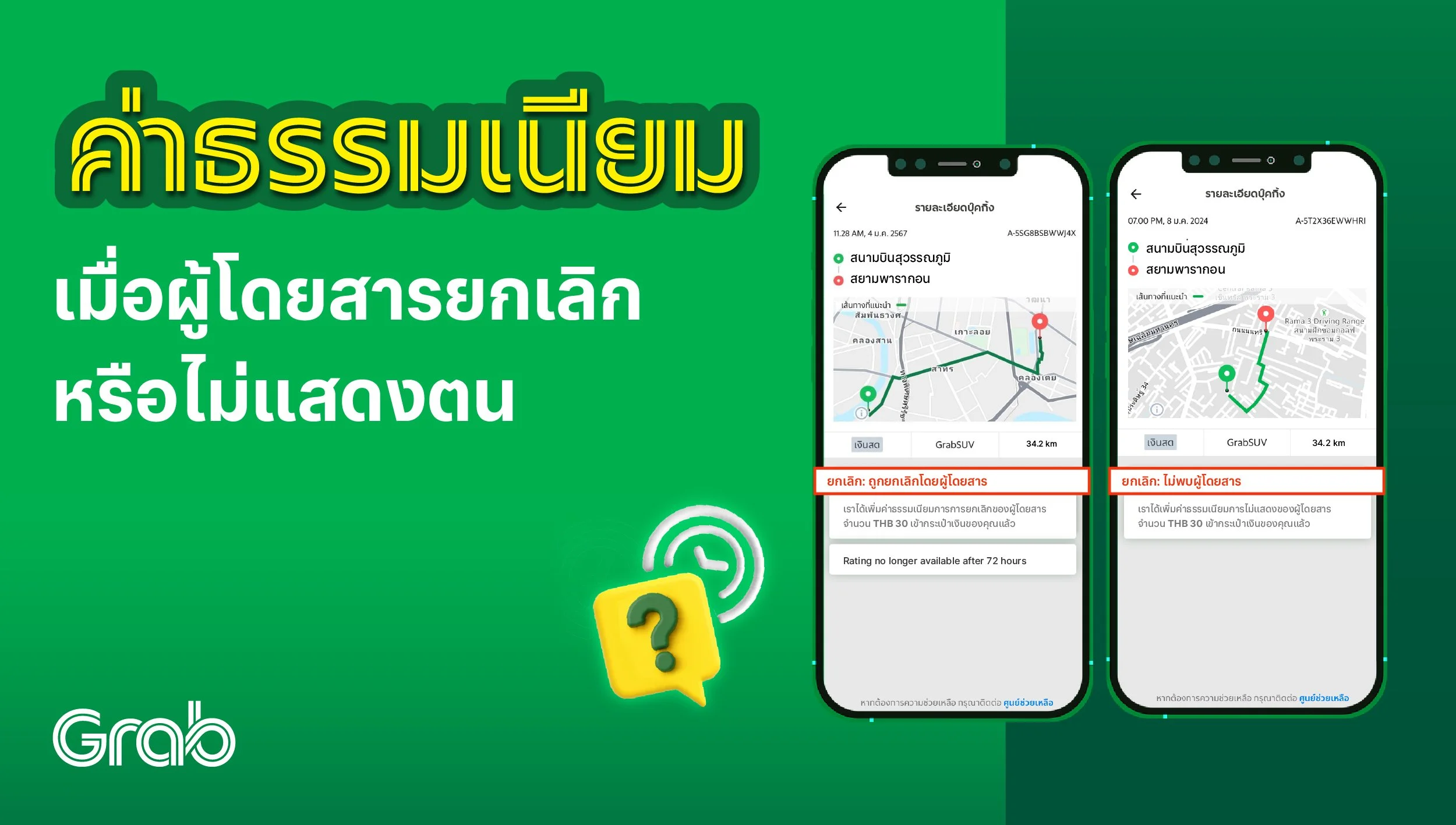 ค่าธรรมเนียมเมื่อผู้โดยสารยกเลิกหรือไม่แสดงตน