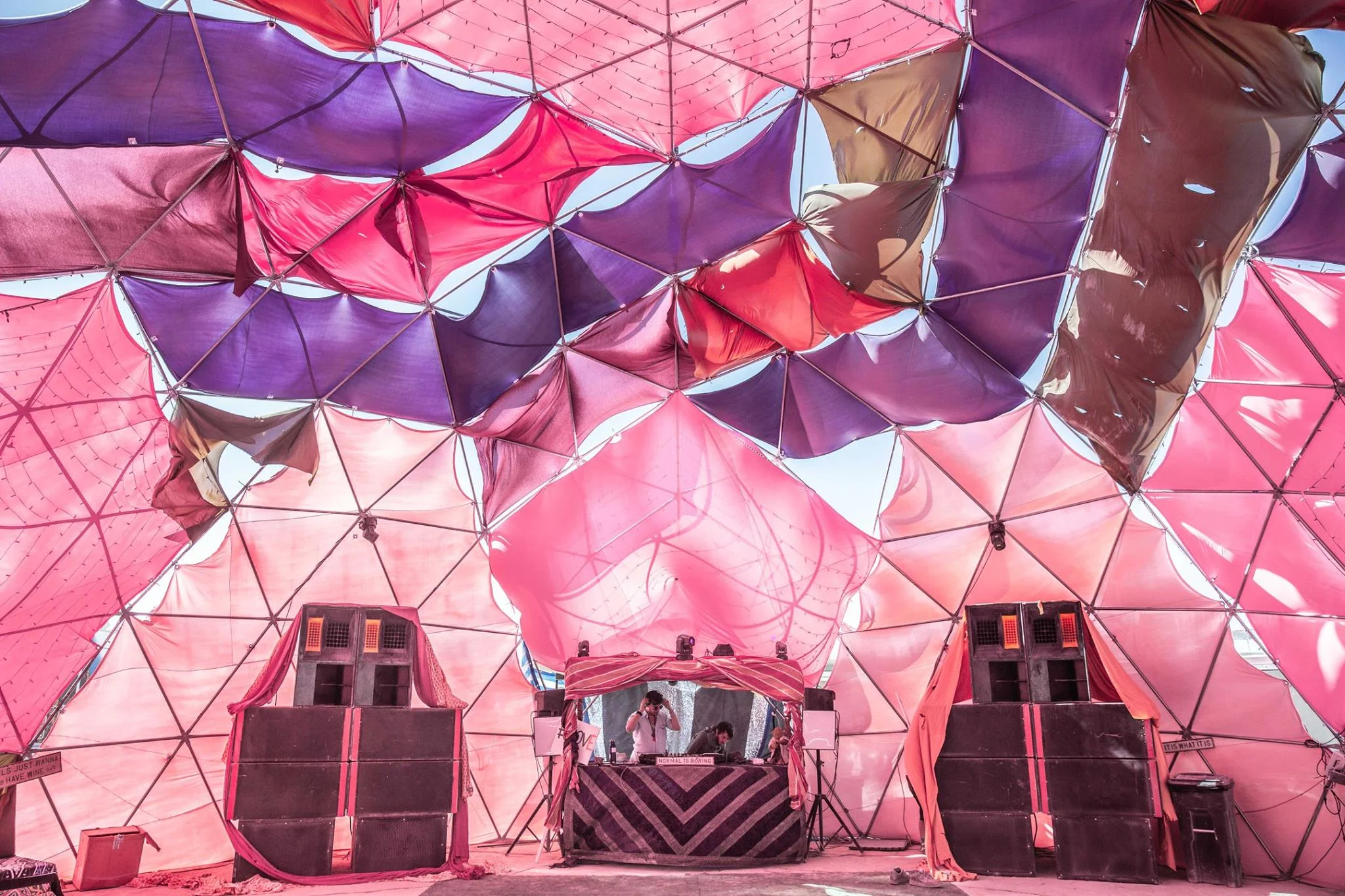 Inside our dome at camp 1001 Nights