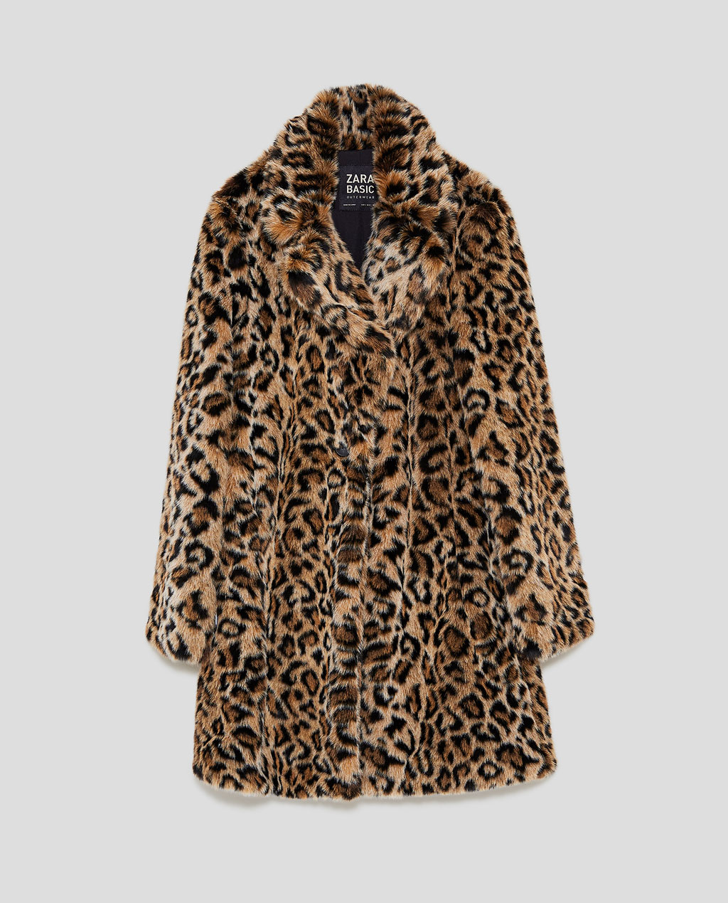 FAUX FUR LEOPARD PRINT COAT