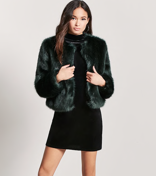 Two-Tone Faux Fur Jacket