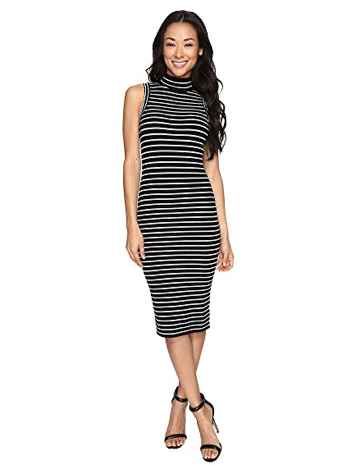 MICHAEL Michael Kors Neck Stripe Rib Dress