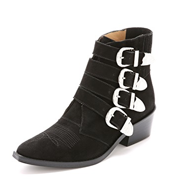 Toga Pulla Buckled Suede Booties  