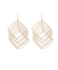 Tiered Square Drop Earrings 