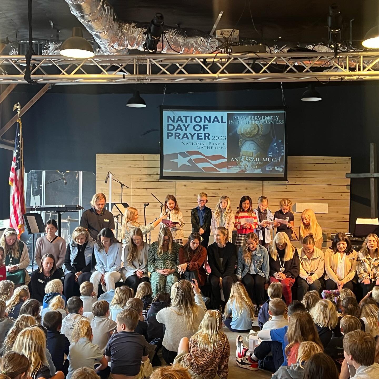 Today on the National Day of Prayer, our faculty and student body had the privilege to unite and pray for our school, our city, our nation, and the world. Our favorite part was when our students took turns praying for their teachers and school leader