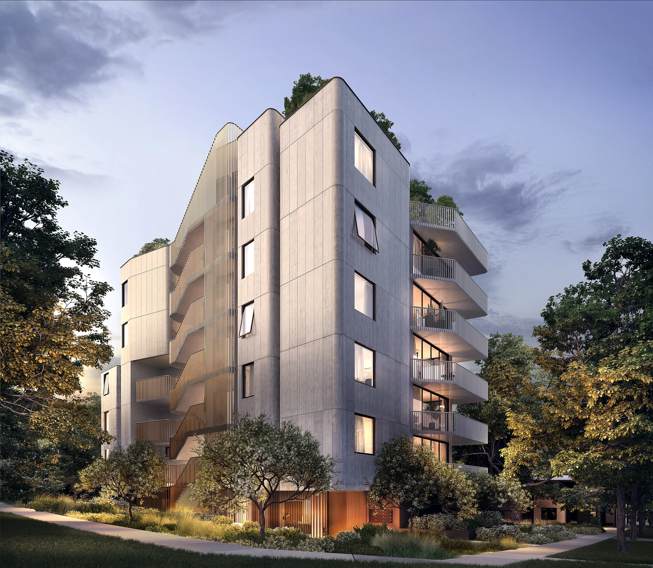 Ravello has been shortlisted in the Architecture - Proposed Category The stunning design integrates gracefully with the landscape to help Sutherland further enhance social and economic diversity. It also achieves full solar access and natural ventilation, which converge with the introduction of an open fire stair to prompt a healthy and active lifestyle. Innovative materials, landscaping, and a feature circulation gallery converge in Ravello to champion the importance of sustainable living and the social potential of apartment lifestyles.