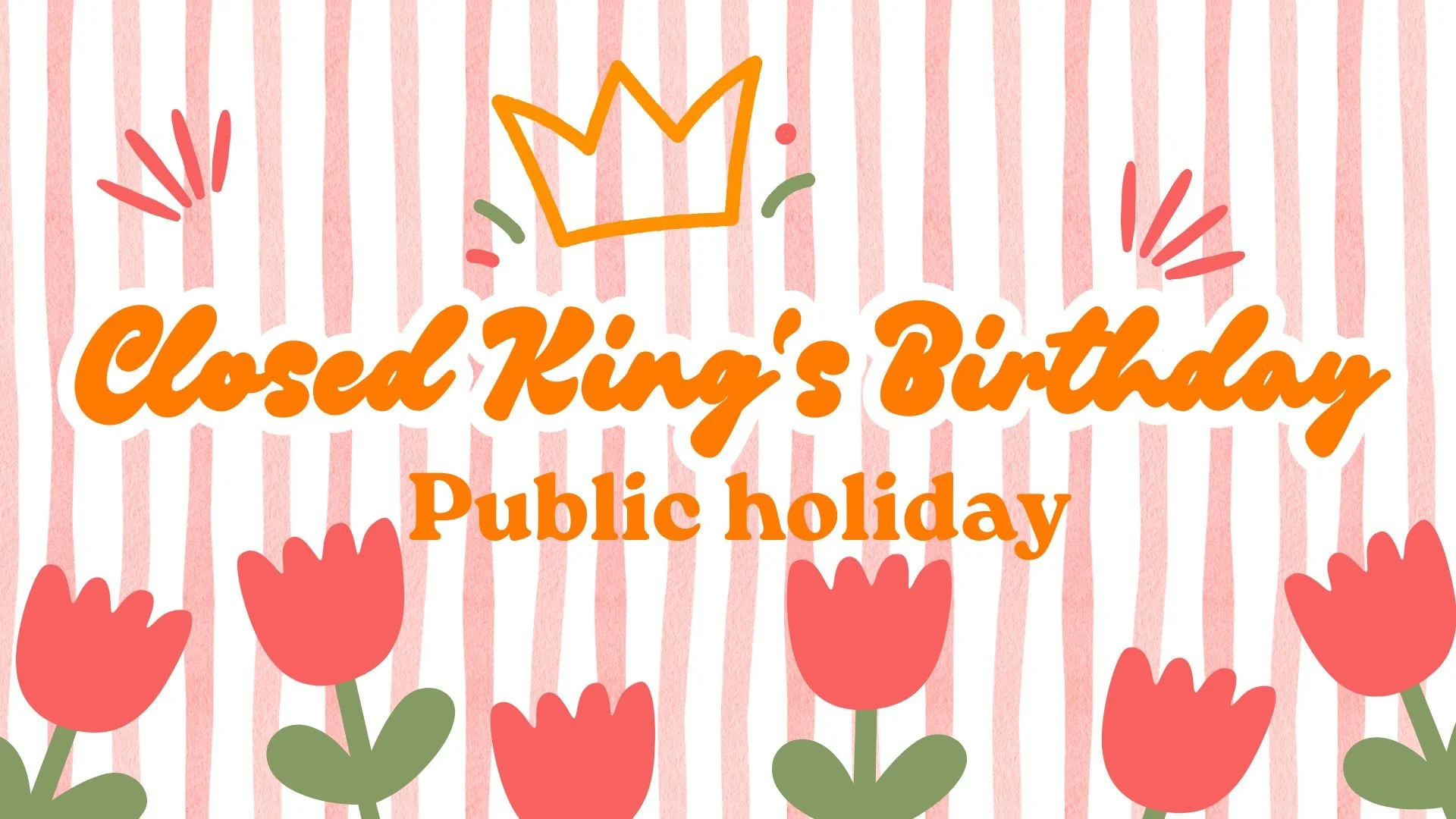 Pink and Orange Illustrated Cute King's Day Group Greeting Card.jpg