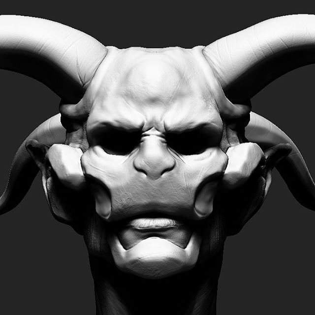 Sketch done a few days ago. #3d #zbrush #art #digitalart #sculpture #horns #bust #render