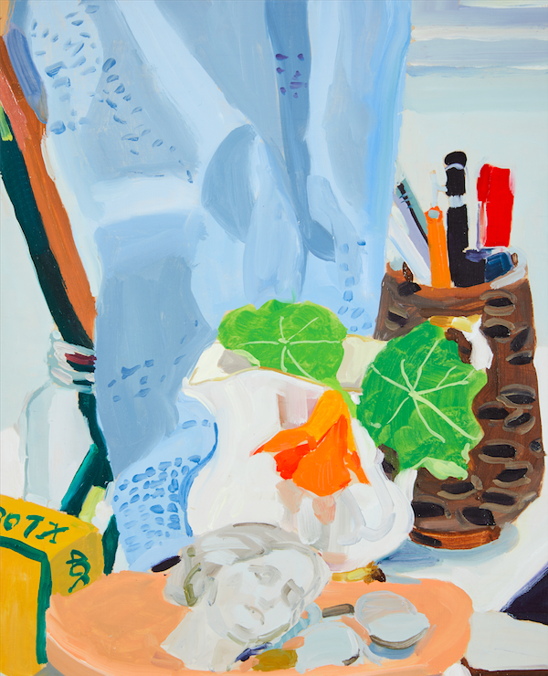   Blue towel and milk jug   37 x 30 oil on board 