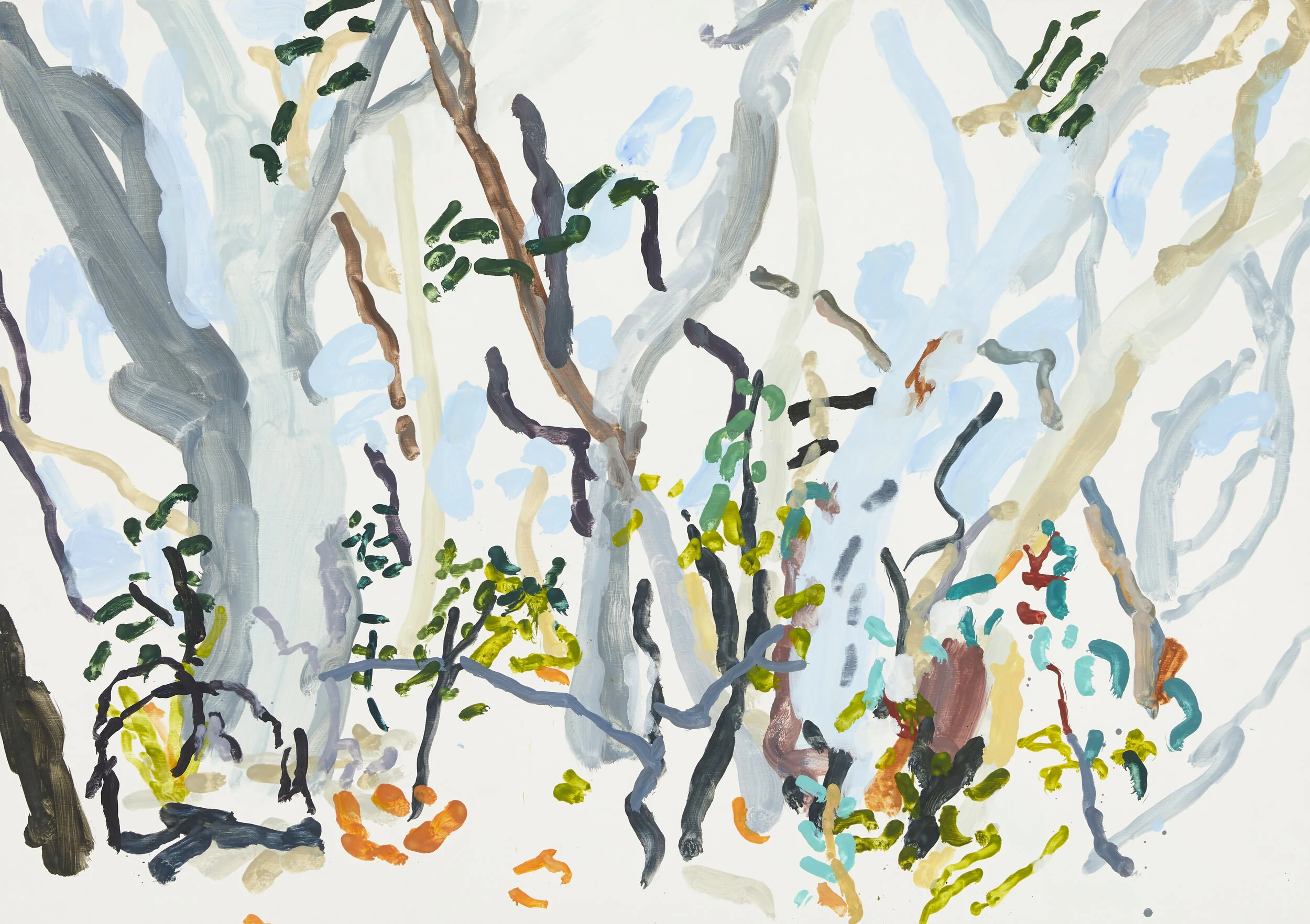   Before the fire a blue sky serenade, Meryla State Forest , 2020, oil on board, 110 x 170 cm 